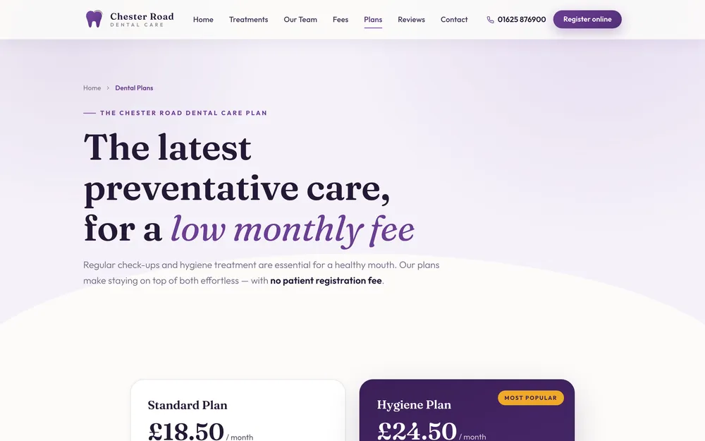 Chester Road Dental Care: Dental plans